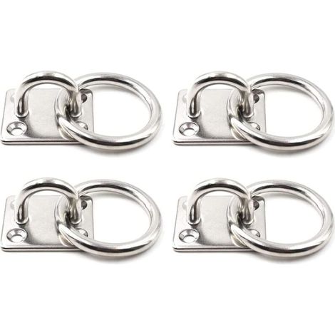 Set di 4 ganci da soffitto con occhiello, in acciaio inossidabile, per ganci da parete, sedie sospese, tende da sole e accessori per barche (1/5)