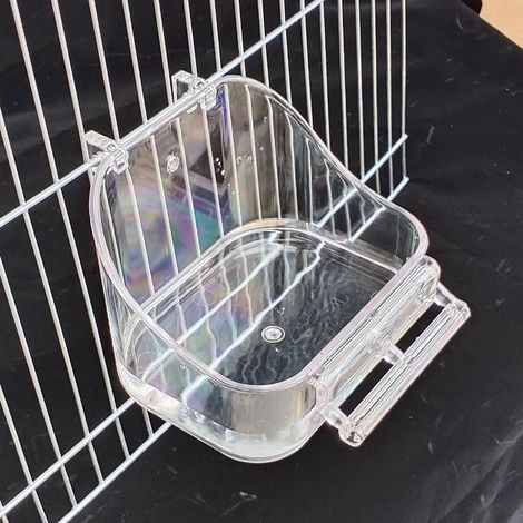 Bain d'oiseaux de style cage - bain d'oiseaux multifonctionnel (transparent)