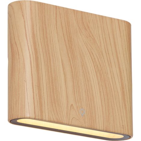 QAZQA Escandinavo Aplique escandinavo para exterior con estampado de madera de 11,5 cm con LED incluido IP65 - Batt Aluminio /Vidrio Rectangular Incluye LED Max. 2 x 6.4 Watt