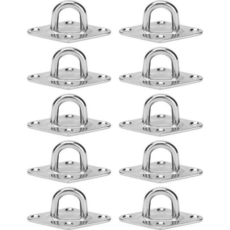 Set of 10 hooks of suspension sturdy in stainless steel 316, suitable to a installation indoor or outdoor to various places (5 mm) (1/5)