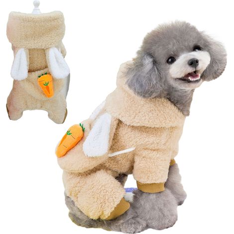 Pyjama polaire pour chiot, vêtements pour chien à 4 pattes, combinaison chaude d'hiver (marron)