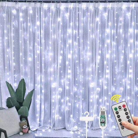 2-teilige Lichterkette aus Kupferdraht, batteriebetrieben mit Fernbedienung für Karneval, Party, Geburtstag, Hochzeit, Garten, IP65 - Warmweiß, 10 m, 100 LEDs (1/4)