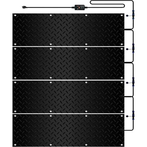 Tapis de fonte de nei d'extérieur, tapis d'allée chauffants, tapis chauffants for la nei, tapis d'allée chauffants antidérapants avec minuterie et cordon d'alimentation 4 pièces (1/5)