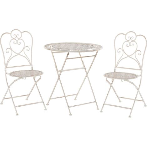 Bistro Set klappbar TRIESTE Metall Hellbeige