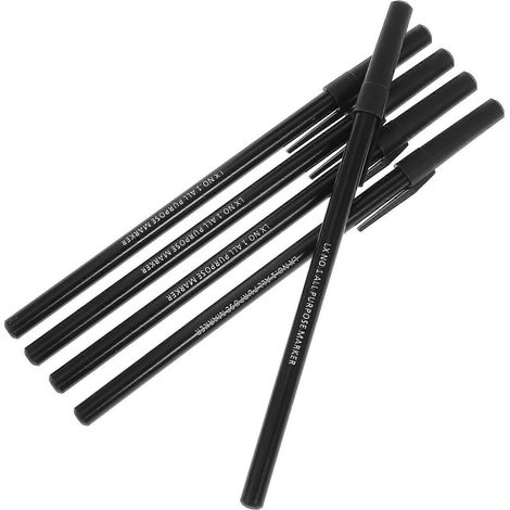 Lot de 5 stylos marqueurs multi-usages pour buanderie, chemises et chaussures-17.00X1.00X0.70CM-Black (1/4)