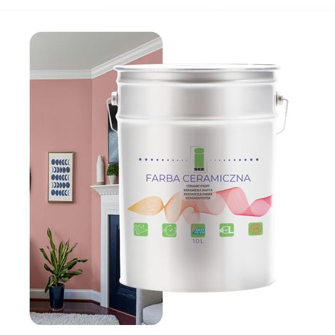 PITTURA MURALE IN POLVERE PER CERAMICA, LAVABILE, ROSA CIPRIA, 10L, ANTIMACCHIA (1/5)