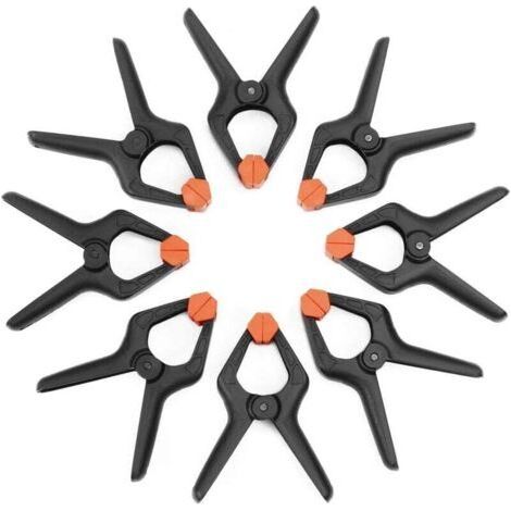 Plastic Spring Clamps, 8 Pieces, Opening up to 25.4mm, Clamping Clamp for Decoration, Woodworking and Photography Studio (1/4)