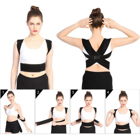 Correcteur de posture avec orthèse claviculaire, soutien lombaire pour améliorer la posture et soulager les douleurs du haut du dos (1/5)