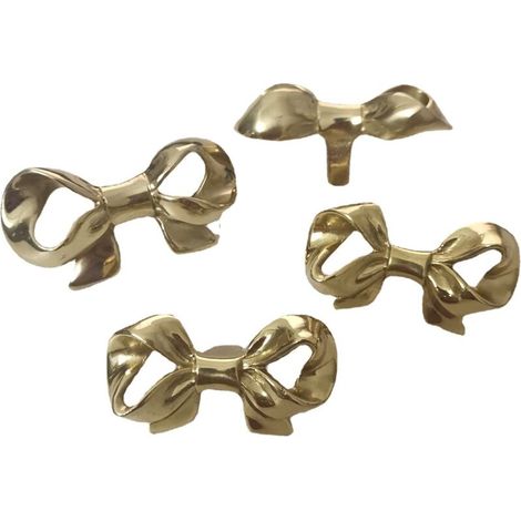 4 pièces boutons de commode à nœud en métal boutons décoratifs de tiroir en laiton poignées de meubles à nœud doré poignées d'armoires rétro accessoires (1/4)