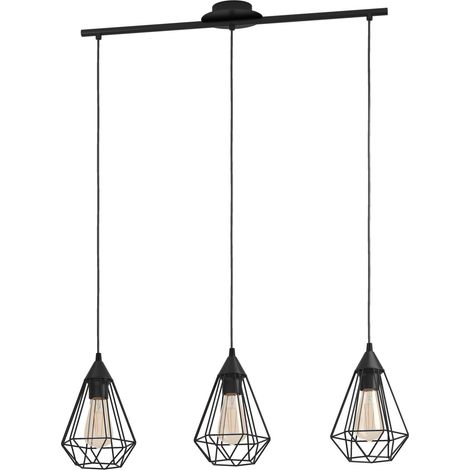 Suspension TARBES noir vintage, lampe suspendue de salle à manger à 3 (1/5)