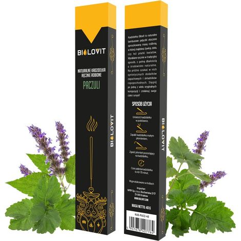 Varitas de incienso con aroma a pachulí natural - 40 g (1/4)