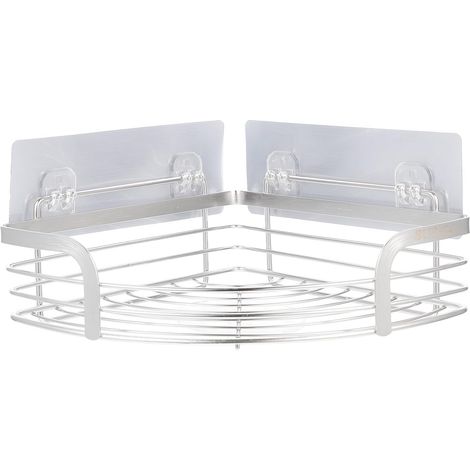 20cm Corner Shower Shelf 304 Stainless Steel with Adhesive (1/5)