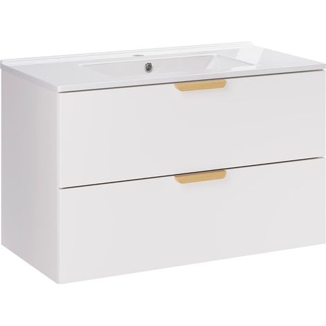 Mobile bagno con lavabo Oria bianco 80cm (1/5)