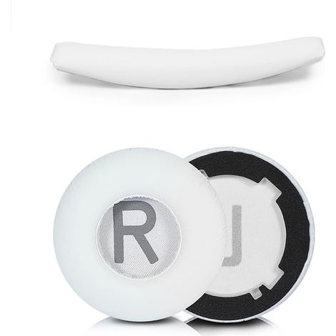 1 paire de coussinets de rechange et 1 bandeau pour casque JBL TUNE600BTNC, TUNE660NC, avec mousse à mémoire de forme, design ergonomique, installation facile, isolation et confort (blanc) (1/3)