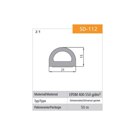 USZCZELKA SAMOPRZYLEPNA CZARNA SD-112-0 2115MM MB - 50.0 MB - USZ SD-112