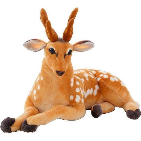 Coussin décoratif en peluche représentant un cerf Sika, peluche animal cerf Sika pour enfants garçons et filles (40 cm couché) (1/5)