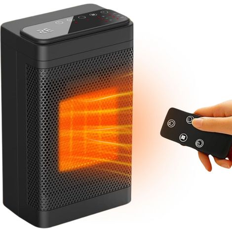 Chauffage électrique à faible consommation, radiateur céramique 1500 W, poêle à faible consommation, chauffage électrique, économie d'énergie et (Dimensions du produit : 15 x 10,5 x 27,2 cm) (1/5)