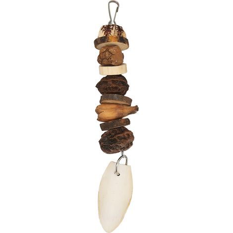 Jouet à mâcher pour oiseaux, os de seiche, noix, bûches, jouet à mâcher suspendu pour perroquet, accessoires pour cage (1/5)