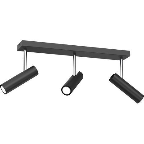 Barre 3 spots orientables noire GU10 8W Axion Luminex