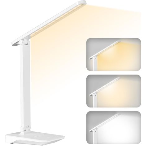 Lampe de Bureau LED Sans Fil 1800 mAh, Blanc (1/5)