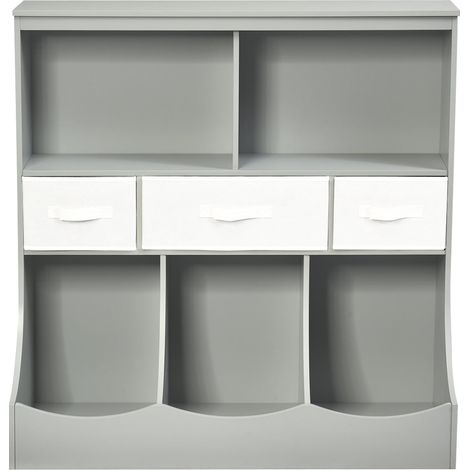 Libreria/mobiletto portaoggetti per bambini 93 x 40 x 94 cm spazio di archiviazione ottimizzato design moderno in MDF grigio 200010755