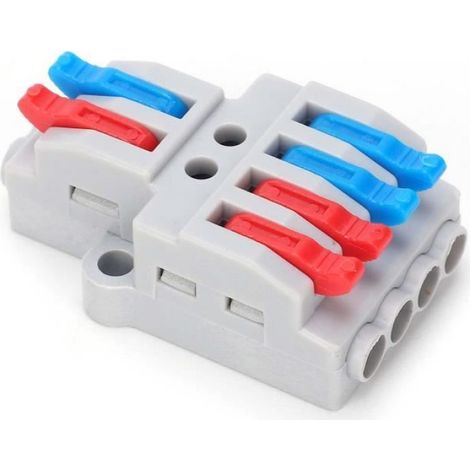 Connecteur De Fil - 2 Entrées 4 Sorties - 600 V 32 A - Compatible Fils 0 08 À 4 Mm² - PA - 4 x 2 2 x 1 3 Cm (1/4)