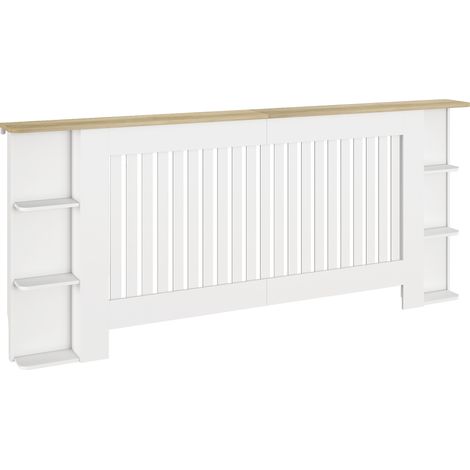 HOMCOM Vertical Slatted Heater Cover for Living Room, Extra Larg, White (1/5)