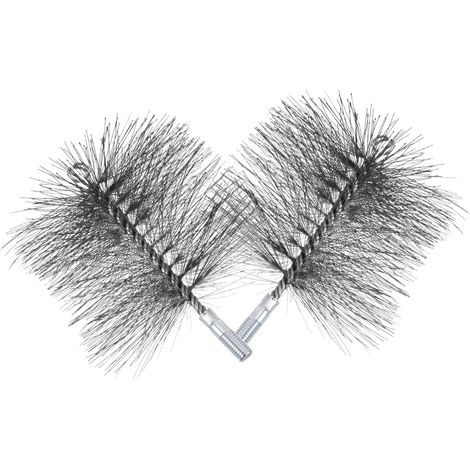 Lot de 2 brosses nettoyage conduits cheminée rondes pouces avec poils (1/5)