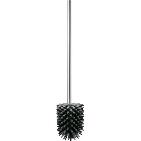 tesa Scopino per WC in Silicone, Scopino WC igienico di ricambio per tutti i modelli di portascopini tesa, Manico in metallo cromato, Grigio scuro, 37,4 x 7,1 x 7,4 cm (1/3)