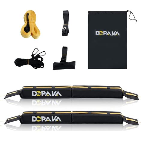 Barre De Toit Souples Universelles Porte-Bagages Toit -De Voiture pour Kayak Planche À Voile Canoë Snowboard Gain De Place pour Porte-Bagages Facile À Installer (1/5)