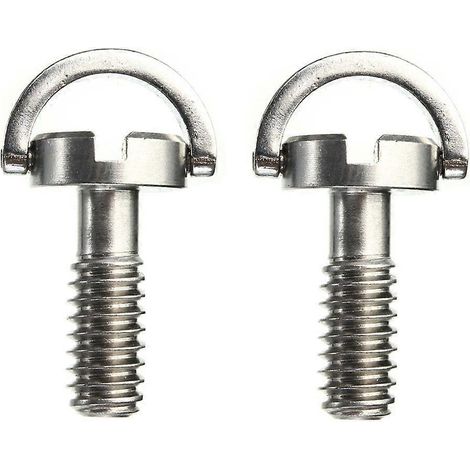 2 vis de fixation à tête plate en acier avec anneau en D et tige plus longue, pour trépied, fixation rapide et montage rapide. (1/2)
