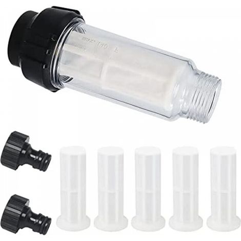 Tuyau D'Arrosage pour Filtre à , PréFiltre à de 3/4 Pouces avec 5 Inserts de Filtre + 2 Adaptateurs Rapides (1/5)