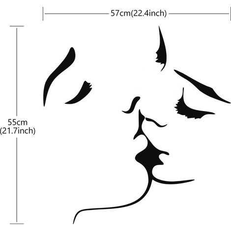 3D-Wandaufkleber – Kussmotiv – Wanddekoration für Wohnzimmer, Schlafzimmer, Sofa und TV-Wand (1/5)