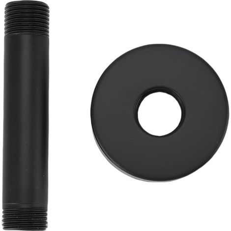 Bras de douche de tête à bride G1/2 de 3 pouces, en acier inoxydable, tube d'extension de douche de pluie dissimulé pour montage au plafond, pour salle de bain, noir. (1/5)