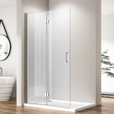 120 x 195 cm Walk in Dusche Duschwände Walk in Duschwand Falttür Duschabtrennung Duschtrennwand Glaswand, 6mm Nano ESG-Sicherheitsglas