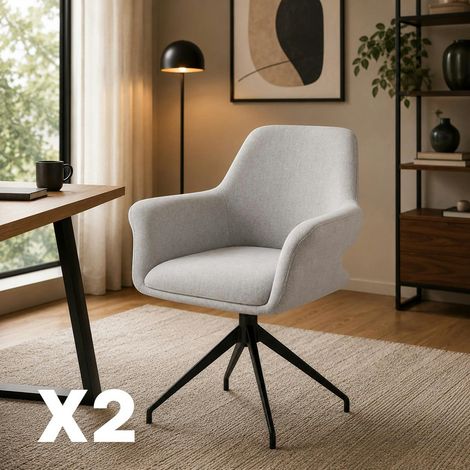 Fauteuil de table pivotant gris clair (x2) AUREN (1/5)