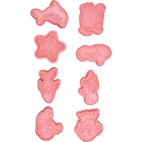 Ausstechformen aus Kunststoff mit Meerestiermotiv, 3D-Cartoon-Backform, zum Drücken, für Gebäck (1/5)