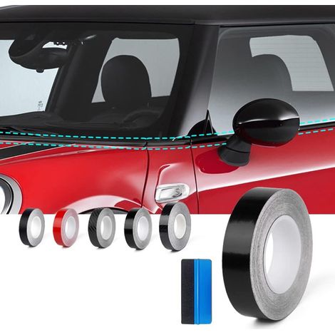 Vinylfolie für Autofenster und Türleisten für Mini Cooper R53 R55 R56 R60 R61 F54 F55 F56 F60 (Glänzend Schwarz, 1,7 cm x 900 cm)