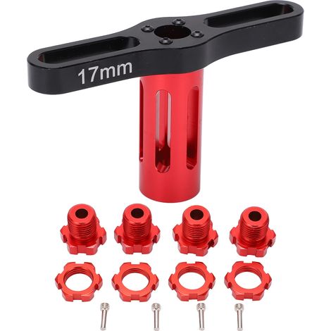 4 Pièces Moyeux de Roue à Écrous Hexagonaux 17MM pour Traxxas E-REVO SUMMIT 1/10 Voiture RC (Rouge) (1/5)