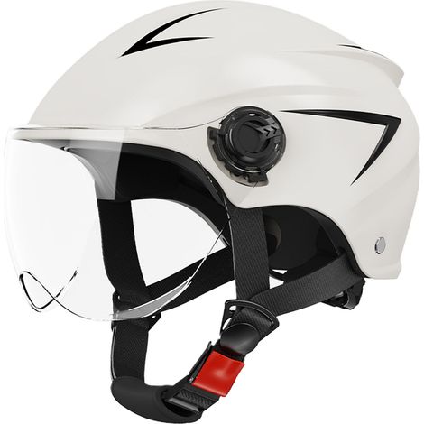 Casque Moto Homme Femme blanc, casque modulable relevable, protection solaire, intégral réversible, utilisable toutes saisons, confortable, léger, anti-rayures, taille unique, homologué CE. (1/5)