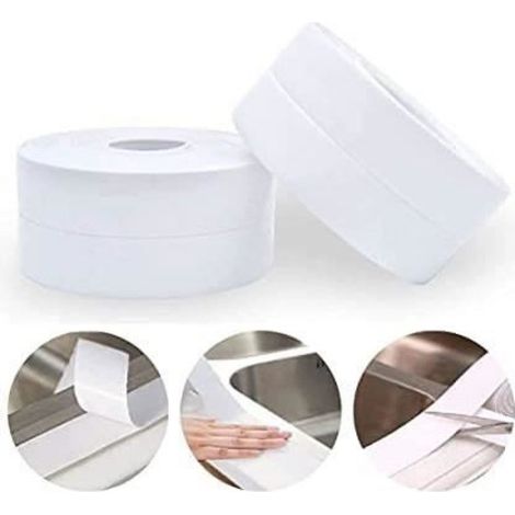 2 Pièces Cuisine ruban d'étanchéité, Ruban Imperméable et Anti-moisissure PVC Ruban Baignoire Bande Calfeutrage Scellant pour [444] (1/4)
