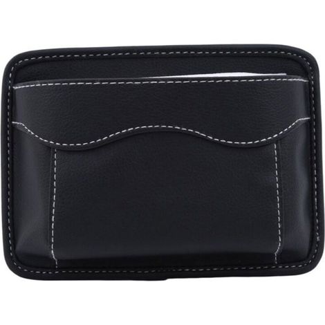 Borsa portaoggetti in vera pelle per sedile auto, adatta per riporre documenti, cellulari e altri oggetti. (1/4)