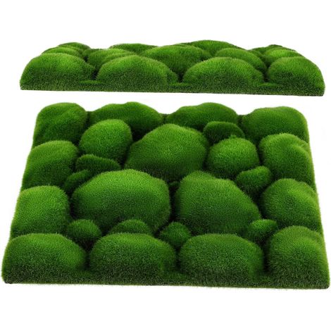 Mur Végétal Artificiel Vert en Plastique 2 Pièces pour Décor (1/5)