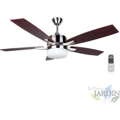 Ventilateur de plafond Orbegozo 132 cm avec télécommande  5 pales  Éclairage LED  3 vitesses  Ventilation pour grands espace