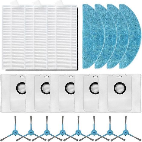 Accessoires compatibles avec l'aspirateur robot 7490 : brosse latérale, filtre HEPA, sac à poussière non tissé (1/5)