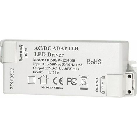 Transformateur LED 48 W, alimentation 12 V, transformateur pour éclairage (1/5)
