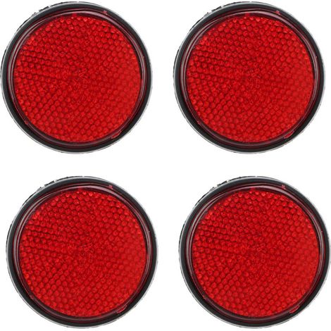 Réflecteurs d'avertissement ronds rouges pour vélo, 4 pièces, 2 pouces, pour semi-camions, remorques, bateaux, scooters à chevaux (1/5)