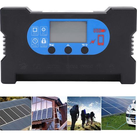 50-A-Solarladeregler mit zwei USB-Typ-C-Anschlüssen für Schnellladung, Gleichstrom-Schnellladung und batterielosen Direktantrieb (1/5)