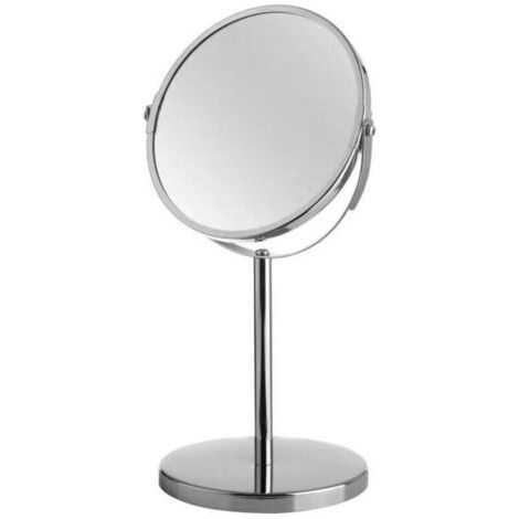 Miroir grossissant (x2) double face en métal argenté (1/5)
