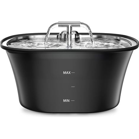 Fuente para gatos Balimo, bebedero automático de acero inoxidable de 2,5 l con filtro de carbón activado